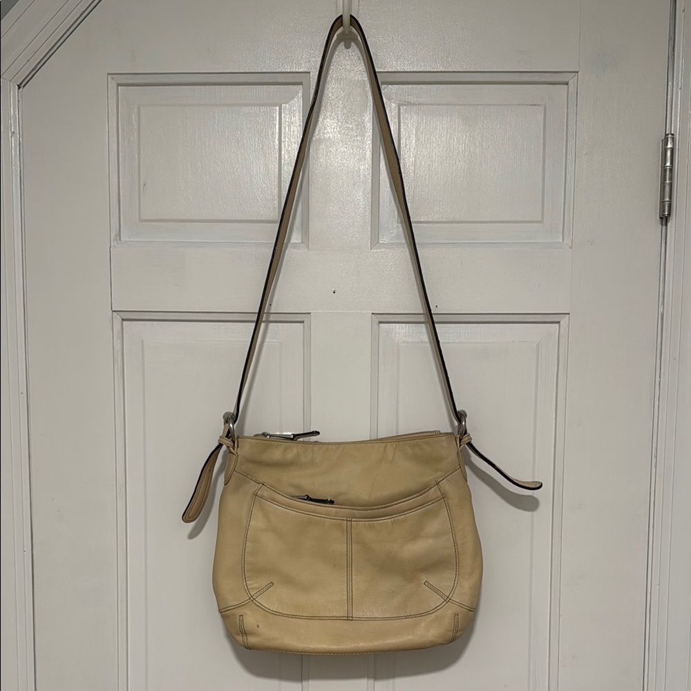 Tignanello Tan Leather Crossbody Bag